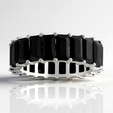 Anello in argento con Onice Nero