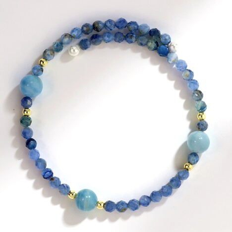 Bracciale in acciaio con Cianite del Nepal (Riya)
