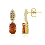 Zilveren oorbellen met mandarijn zirkonen