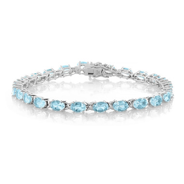Bracciale in argento con Topazio Blu Cielo