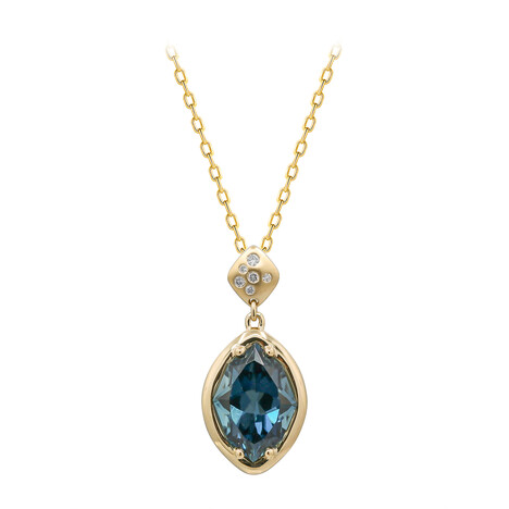Londonblauer Topas-Goldhalskette (CIRARI)