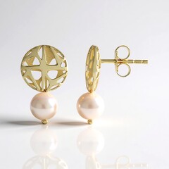 Orecchini in oro con Perla di Acqua Dolce (Ornaments by de Melo)