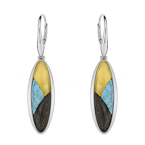 Pendientes en plata con Roble palustre (dagen)