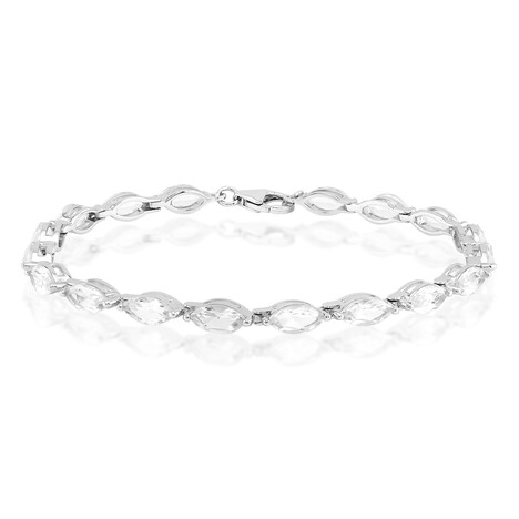 Zilveren armband met witte topaasstenen