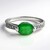 Anello placcato in platino con Smeraldo Bahia