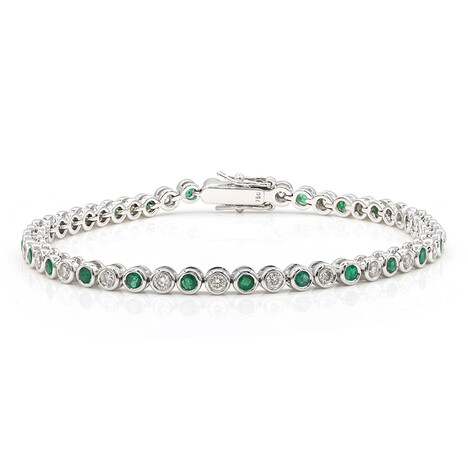 Bracelet en or et Emeraude de Zambie AAA (Estée Collection)