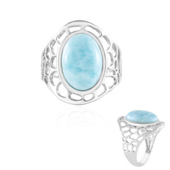 Zilveren ring met een larimar