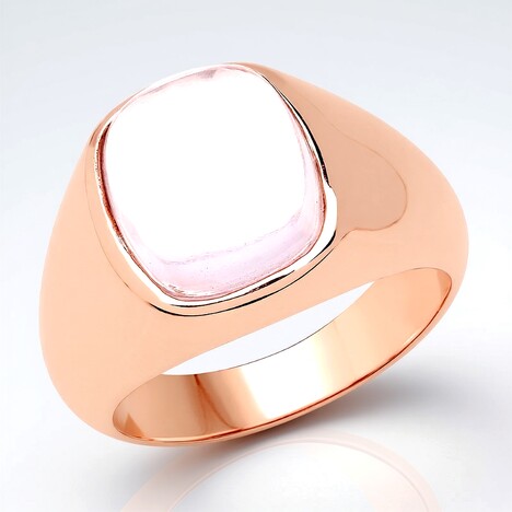 Anello in argento con Quarzo Rosa