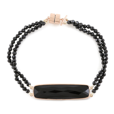 Zilveren armband met een zwarte spinel (KM by Juwelo)