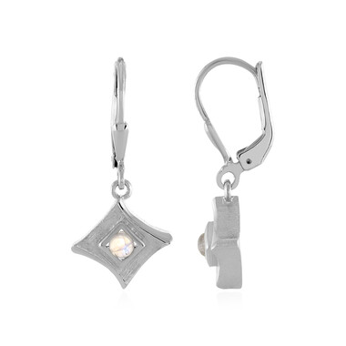 Orecchini in argento con Pietra di Luna Arcobaleno AAA (MONOSONO COLLECTION)