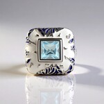 Anello in argento con Topazio Blu Cielo (Adela Silber)