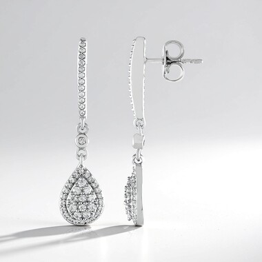 Boucles d'oreilles en argent et Zircon