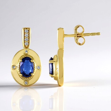 Orecchini in argento con Cianite del Nepal
