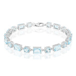 Himmelblauer Topas-Silberarmband