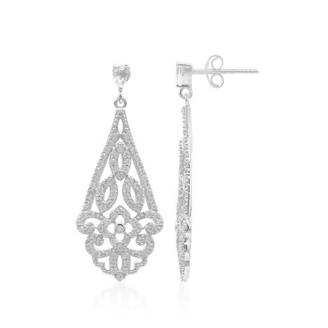 Orecchini in argento con Topazio Bianco