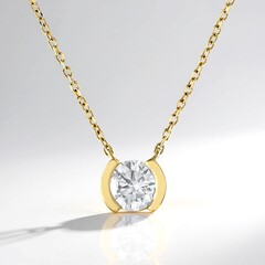 Collana in oro con Diamante I3 (H) (de Melo Gold)