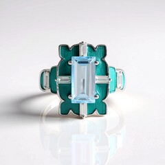 Anello in argento con Topazio Blu Cielo (Adela Silber)