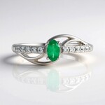 Anello in argento con Smeraldo Colombiano