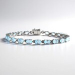 Bracciale in argento con Topazio Blu Cielo