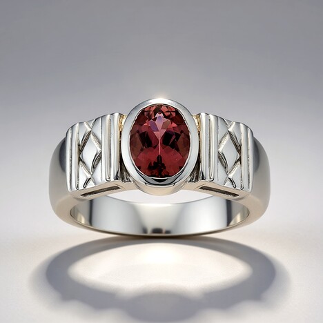 Anello in argento con Tormalina Rosa Brasiliana (Pallanova)
