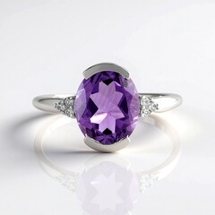 Bague en argent et Améthyste