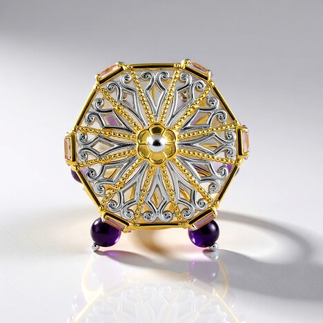 Anello in argento con Ametista Rose de France (Gems en Vogue)