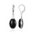 Boucles d'oreilles en argent et Agate noire