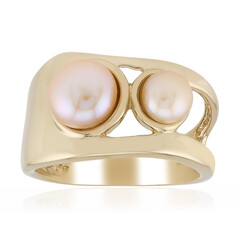 Anillo en plata con Perla durazno Freshwater