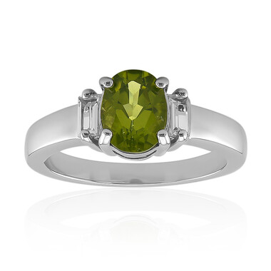 Anillo en plata con Peridoto de Birmania