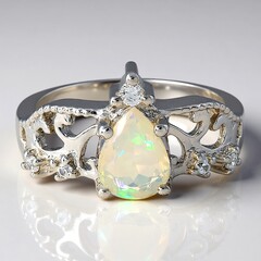 Anello in argento con Opale di Welo