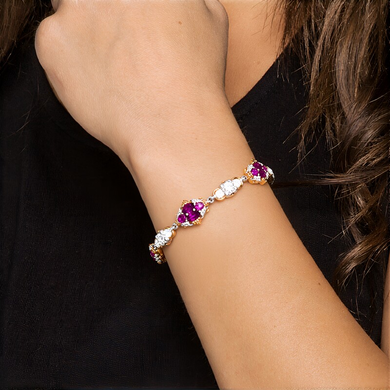 Bracelet en argent et Grenat magenta (Gems en Vogue)