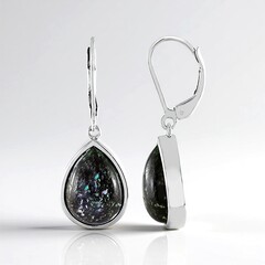 Boucles d'oreilles en argent et Opale Léopard