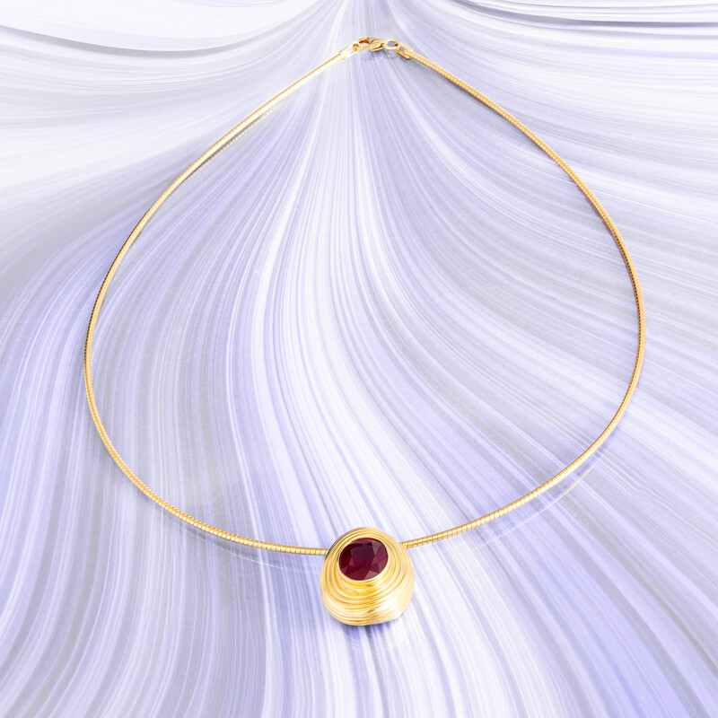 Bemainty-Rubin-Silberanhänger (SAELOCANA)