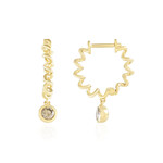 Zilveren oorbellen met I2 Champagne Diamanten