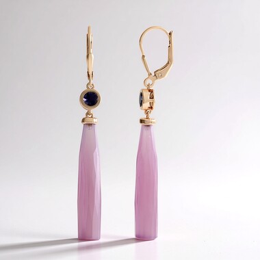 Lavender Chalcedony Silver Earrings (KM by Juwelo)
