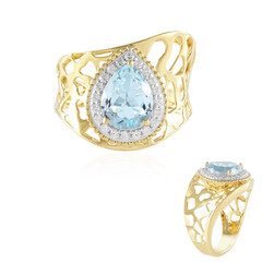 Himmelblauer Topas-Silberring