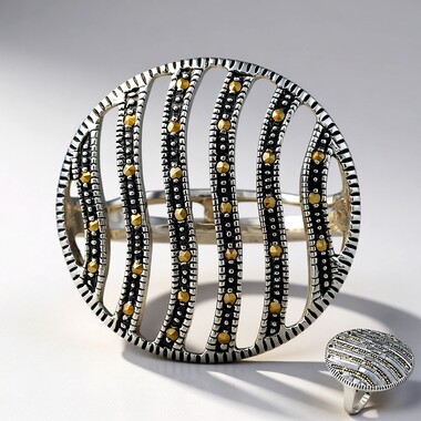 Anello in argento con Marcassite (Annette classic)