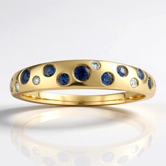 Anello in oro con Zaffiro Ceylon Blu