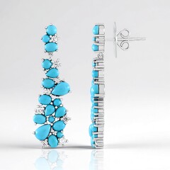 Orecchini in argento con Turchese Sleeping Beauty (Dallas Prince Designs)