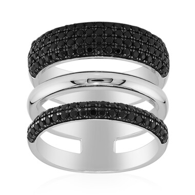 Schwarzer Spinell-Silberring