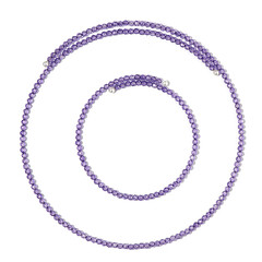 Parure en acier et Améthyste de Zambie (Riya)