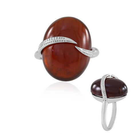 Zilveren ring met een hessoniet granaat