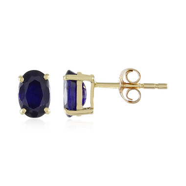 Blauer Madagaskar-Saphir-Goldohrringe