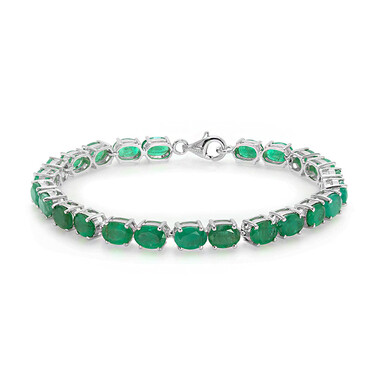 Bracciale in argento con Smeraldo Zambia