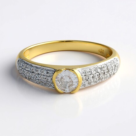 Anello placcato in oro con Zircone