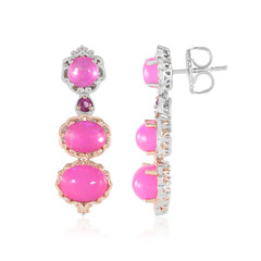 Äthiopischer Pinkfarbener Opal-Silberohrringe (Gems en Vogue)