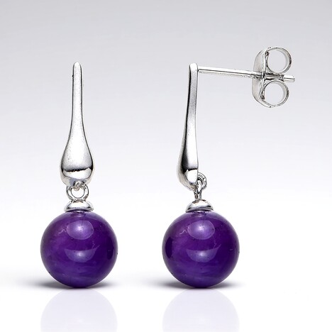 Boucles d'oreilles en argent et Améthyste