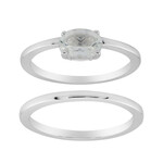 Bague en argent et Topaze blanche