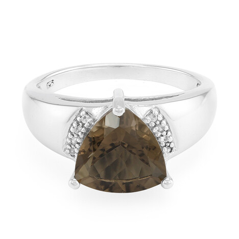 Anello da uomo in argento con Quarzo Fumè