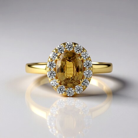 Anello in argento con Zircone Giallo